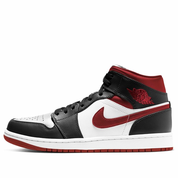 Air Jordan ジョーダン メンズ スニーカー White/Gym Red/Black 【Air Jordan 1 Mid 'Black White Gym Red' 554724-122】 サイズ US_12.5(30.5cm)｜asty