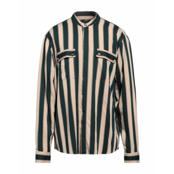 【送料無料】 バルマン メンズ シャツ トップス Shirts Green｜asty