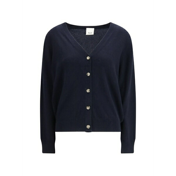 アリュード レディース ジレー アウター V-neck button cardigan Blue