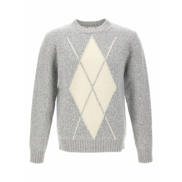 イレブンティ メンズ 編み物\u0026ティーシャツ アウター Geometric-pattern wool sweater Grey