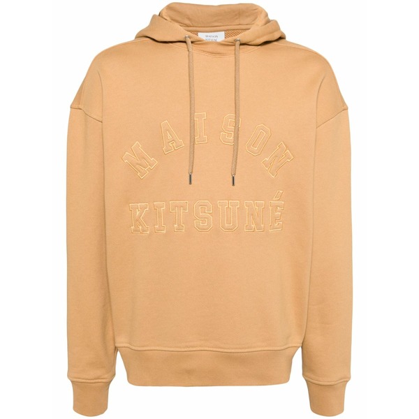 住み家 稲荷 メンズ パーカー・スウェットシャツ アウター Logo-embroidered cotton hoodie Brown