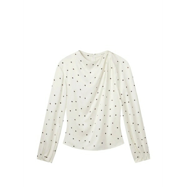 エーエルシー レディース シャツ トップス Blaire polka-dot draped blouse White|asty