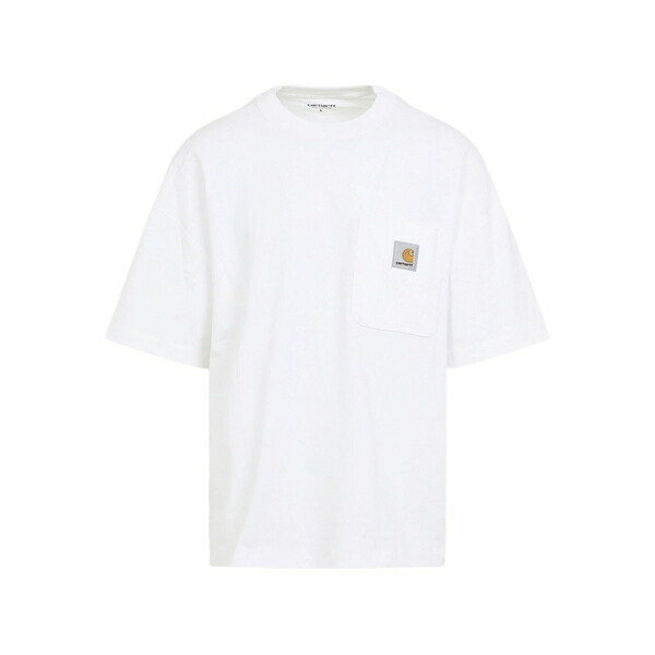 鉄道車両ハート形 メンズ ティーシャツ トップス Pocket-detail cotton t-shirt White