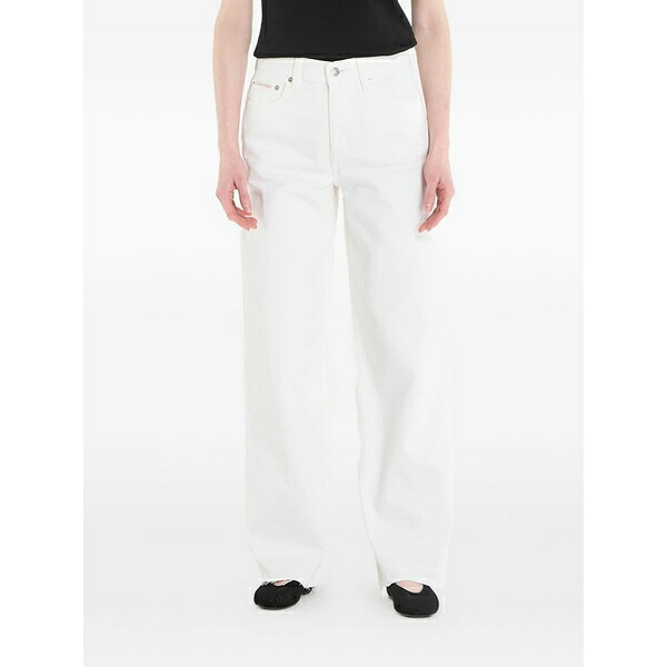 カルバンクライン レディース 心地よいズボン下 ボトムス Wide-leg jeans White