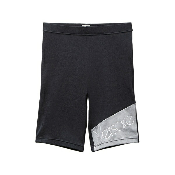 ヴェルサーチ レディース 心地好いズボン下 ボトムス Embroidered-logo bicycle shorts Black