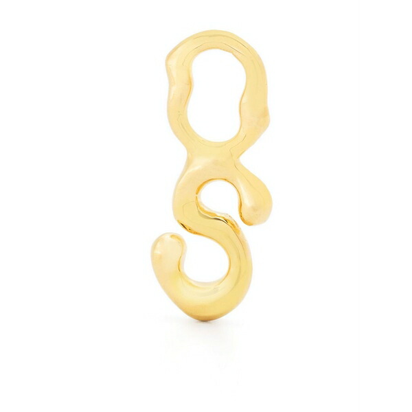 マリア ブラック レディース ピアス&イヤリング アクセサリー Fluent letter s charm Gold|asty