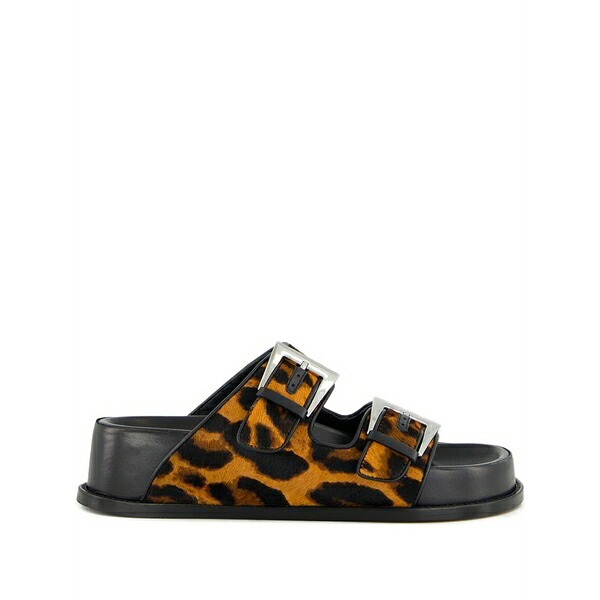 光の都市テキサス州 レディース サンダル シューズ Leopard-print flat sandals Brown