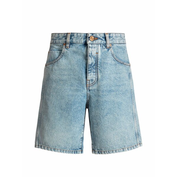 バルマン メンズ カジュアルパンツ ボトムス Light blue denim bermuda shorts Blue｜asty