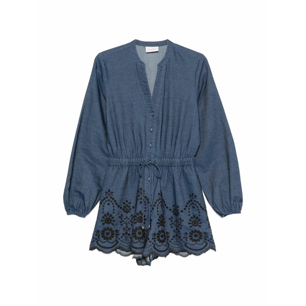 エムシーツーセイントバース レディース 衣装 トップス Lenny flower-embroidered jumpsuit Blue