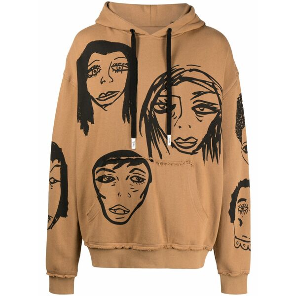 ハクーラ メンズ パーカー・スウェットシャツ アウター They\u0027re watching cotton hoodie Brown