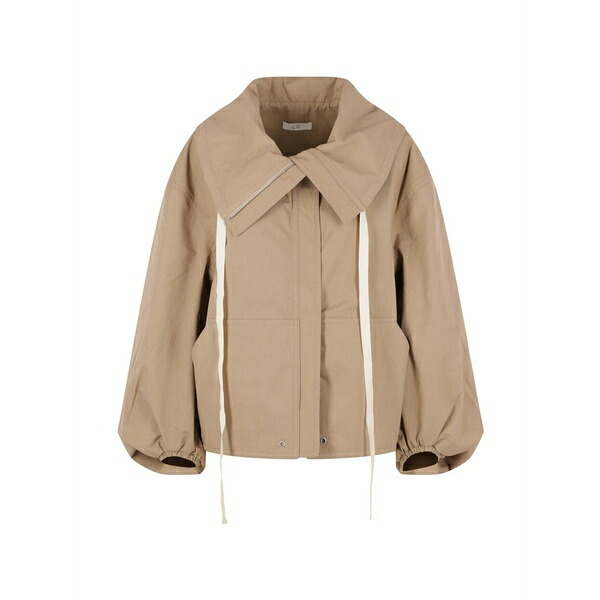 コー レディース 上衣＆上衣 アウター Zip-up collared jacket Brown