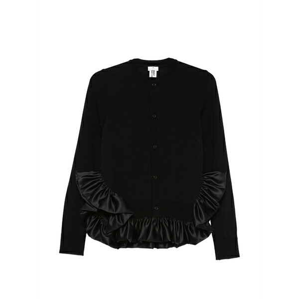 ノワール ケイ ニノミヤ レディース ジレー アウター Ruffle-trimmed cardigan Black