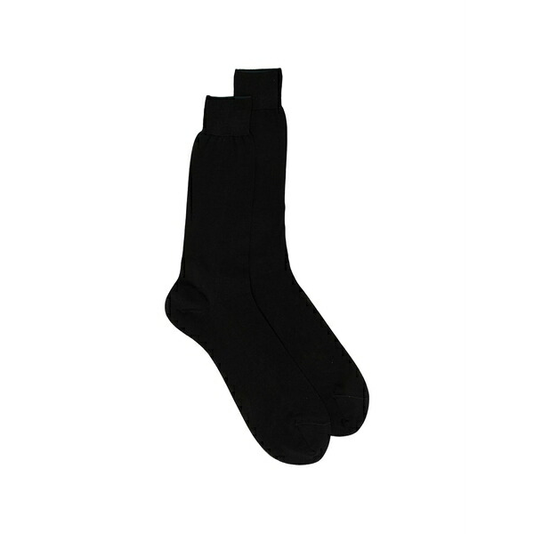 ゼニア メンズ ソックス アンダー御召しもの Logo-print socks Black