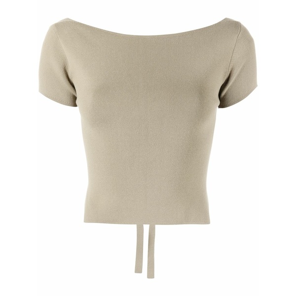 ラポワント レディース 編み物\u0026スウェーター アウター Boat-neck rear tie fastening top Grey