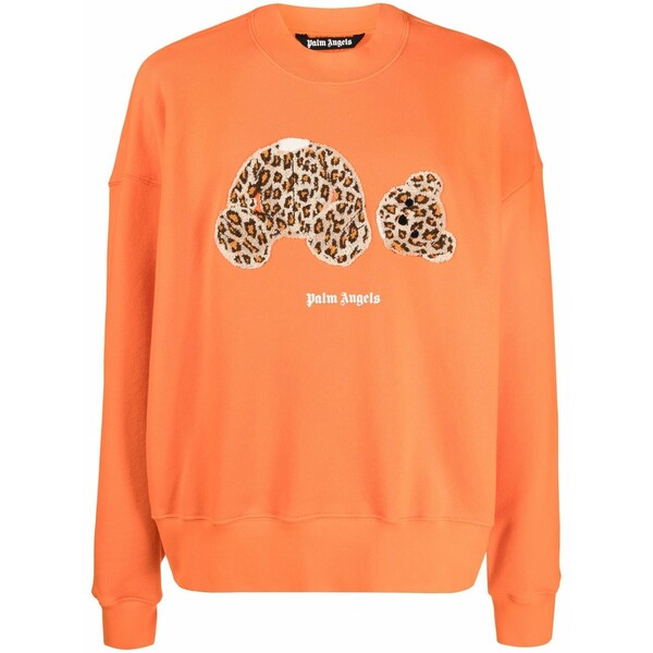 パーム・エンジェルス メンズ パーカー・スウェットシャツ アウター Leopard teddy sweatshirt Orange