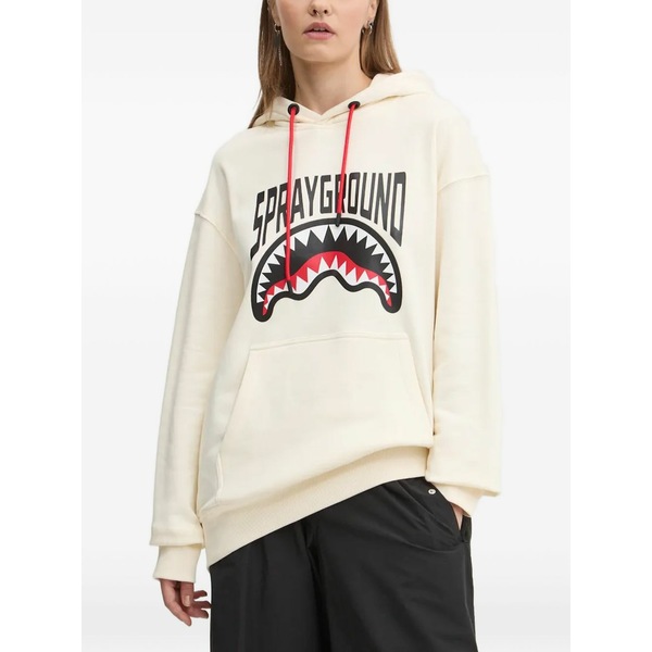 吹きつける地びた レディース パーカー・スウェットシャツ アウター Logo graphic hoodie Neutrals