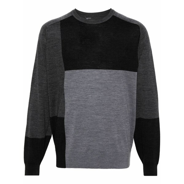 ニールバレット メンズ ニット&セーター アウター Colour-block wool jumper Grey｜asty