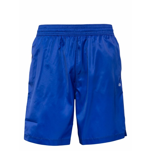 象牙色 メンズ 心地よいズボン下 ボトムス Scribble diags-print elasticated swim shorts Blue