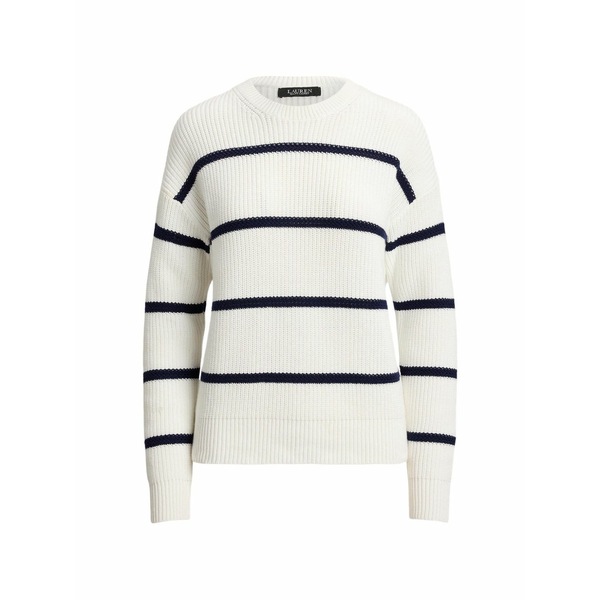 ラルフローレン レディース 編み物\u0026プルオーバー アウター Striped ribbed-knit sweater White