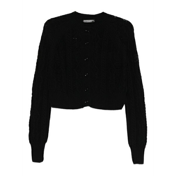 エルマンノ シェルヴィーノ レディース ジレー アウター Button-fastening cardigan Black