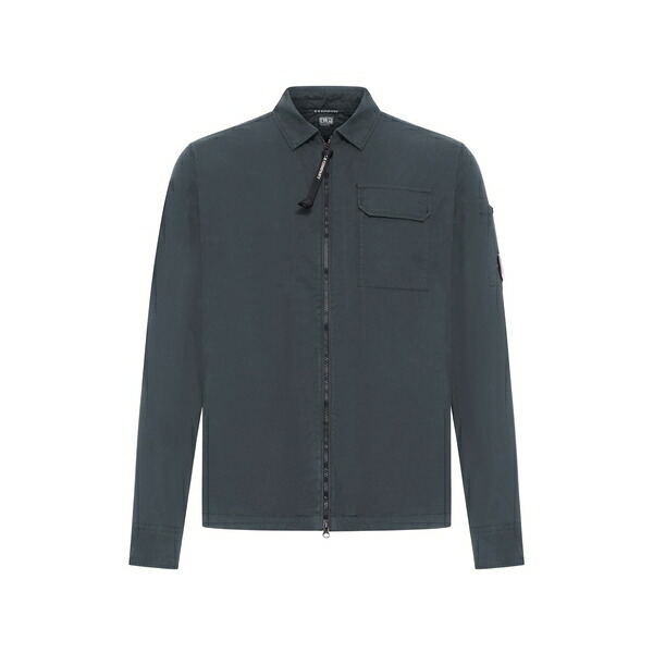 シーピーカンパニー メンズ ティーシャツ トップス Pocket zip shirt Grey
