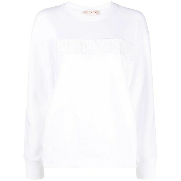 ヴァレンティノ ガラヴァーニ レディース 編み物\u0026スウェーター アウター Embroidered logo cotton sweatshirt White