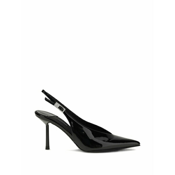 ル シラ レディース パンプス シューズ Pointed buckled slingback heeled pumps Black