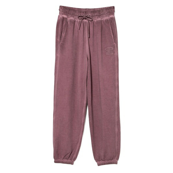 イズエ レディース 心地よいズボン下 ボトムス Logo-embroidered track pants Pink