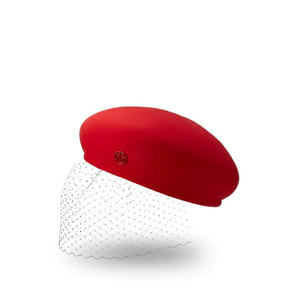 メゾンミッシェル  レディース かぶり笠 添え物 New bonnie veil hat Red
