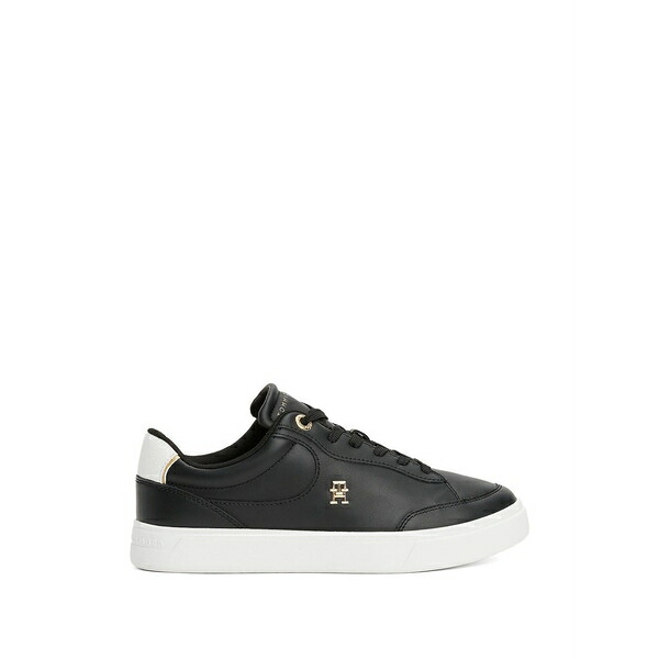 トミー ヒルフィガー レディース スニーカー シューズ Logo-plaque sneakers Black