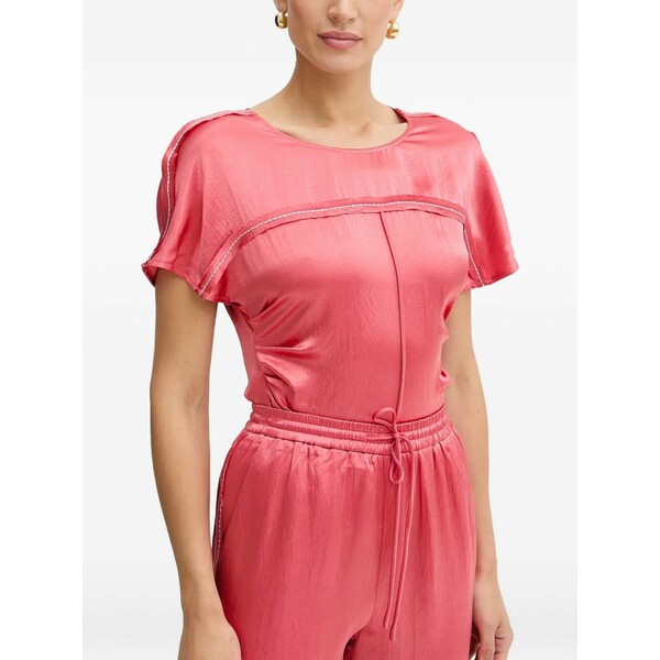 ピンコ レディース シャツ トップス Panelled short-sleeve top Pink｜asty