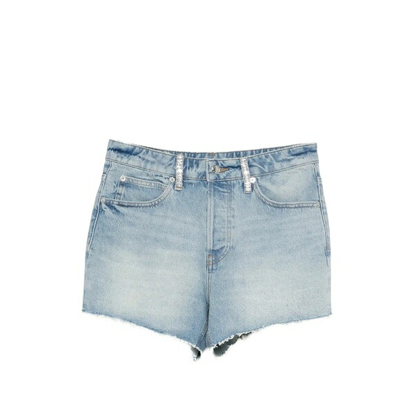 アレキサンダーワン レディース 心地よいズボン下 ボトムス Crystal-embellished frayed shorts Blue