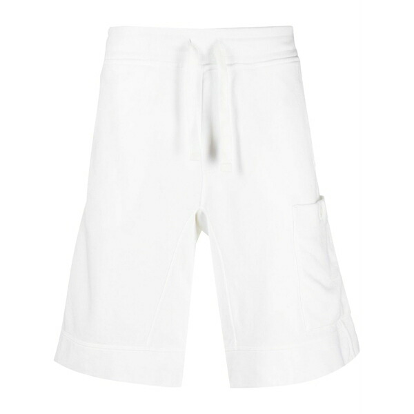 テンシー メンズ 心地好いズボン下 ボトムス Side patch-pocket drawstring shorts White