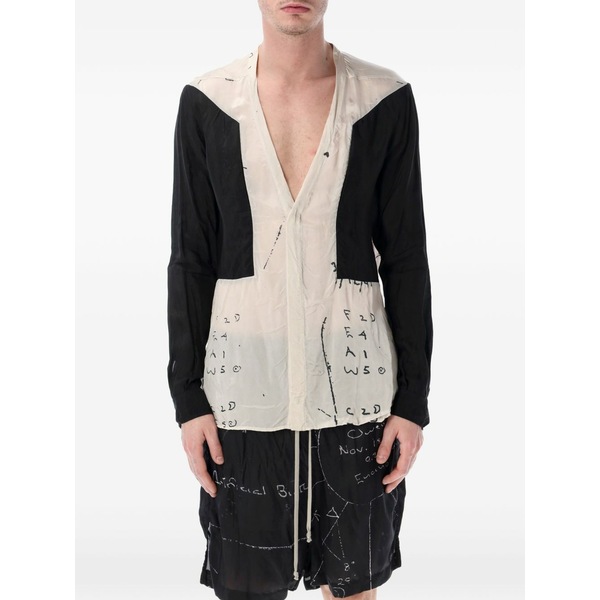 リックオウエンス メンズ プルオーバー トップス Larry fogpocket long-sleeve shirt Neutrals