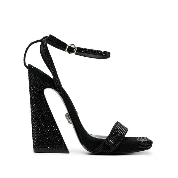 フィリップ飾り気のない レディース サンダル シューズ Strass-embellished sandals Black