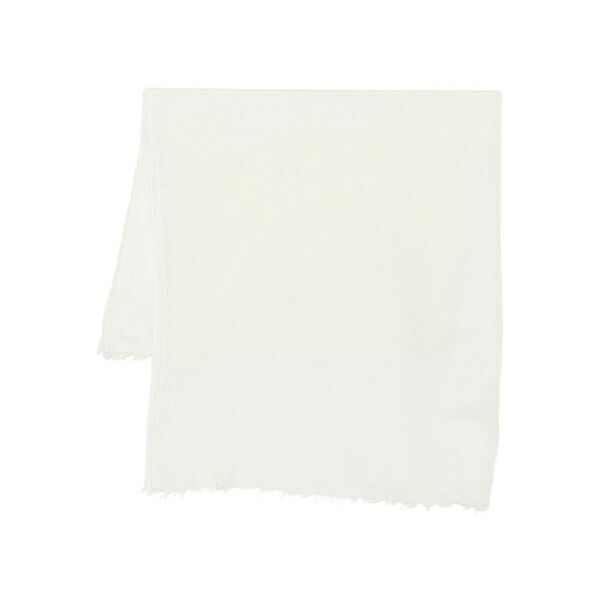 デスティン メンズ 消音装置・袈裟・えり巻き 添え物 Frayed wool scarf White