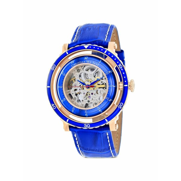 クリスチャンバンサント メンズ 腕時計 アクセサリー Dome skeleton 21mm watch Blue|asty