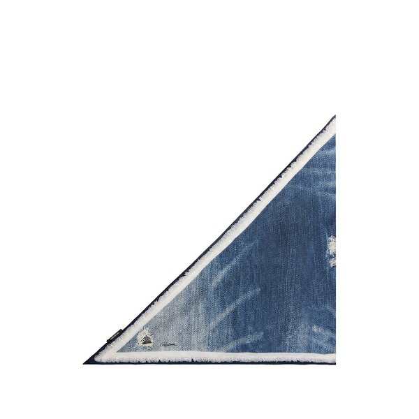 ロベルトカヴァリ レディース 消音装置・袈裟・えり巻き 添え物 Patchwork-effect silk scarf Blue