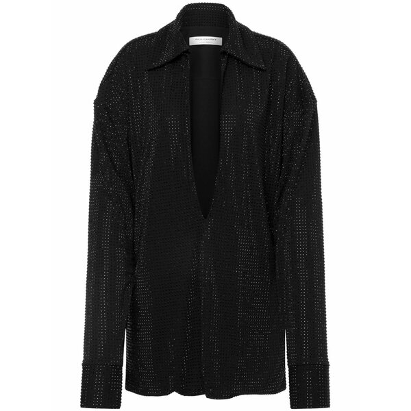 フィロソフィーデロレンゾセラフィーニ レディース プルオーバー トップス Rhinestoned v-neck blouse  Black