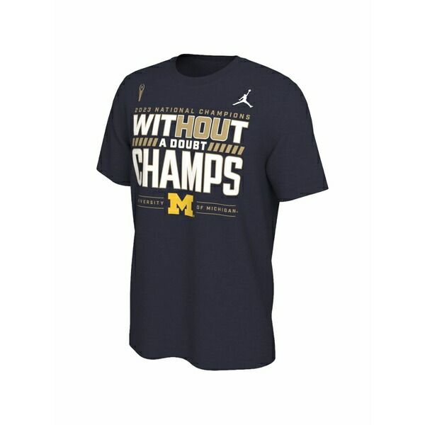 ナイキ メンズ プルオーバー トップス Michigan wolverines 2023 national champions locker room t-shirt Blue
