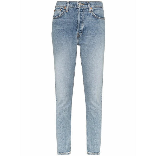 リダン レディース ジーンズズボン下 ボトムス Slim-fit cropped jeans Blue