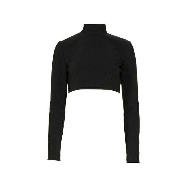 コスタレ天使の都市 レディース ティーシャツ トップス Nelle cropped turtleneck blouse Black