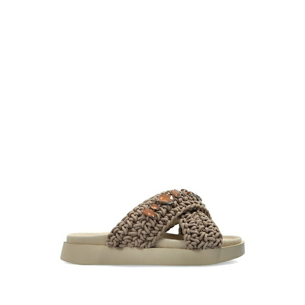 イヌイキー レディース サンダル シューズ Criss-cross embellished sandals Neutrals|asty