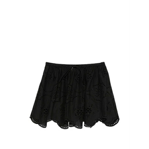 マトー レディース スコート ボトムス Broderie scalloped-hem mini skirt Black