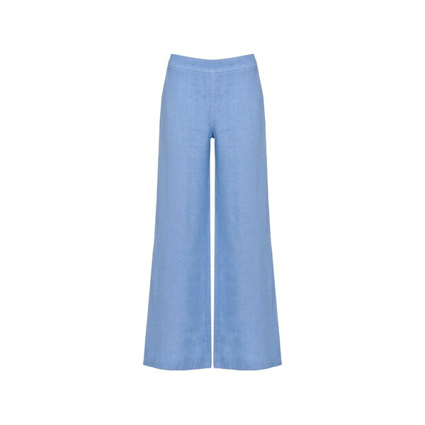 １２０％リノ レディース カジュアルパンツ ボトムス Wide-leg linen trousers Blue｜asty