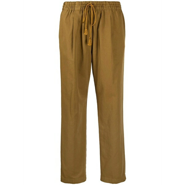 フォルテ フォルテ レディース 心地好いズボン下 ボトムス Straight-leg drawstring trousers Brown