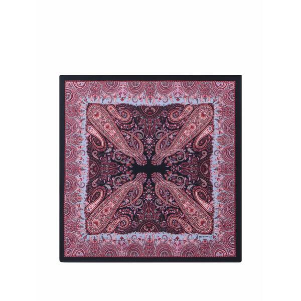 エトロ メンズ えり巻き・袈裟・えり巻き 付属物 Paisley-print silk pocket square scarf Purple