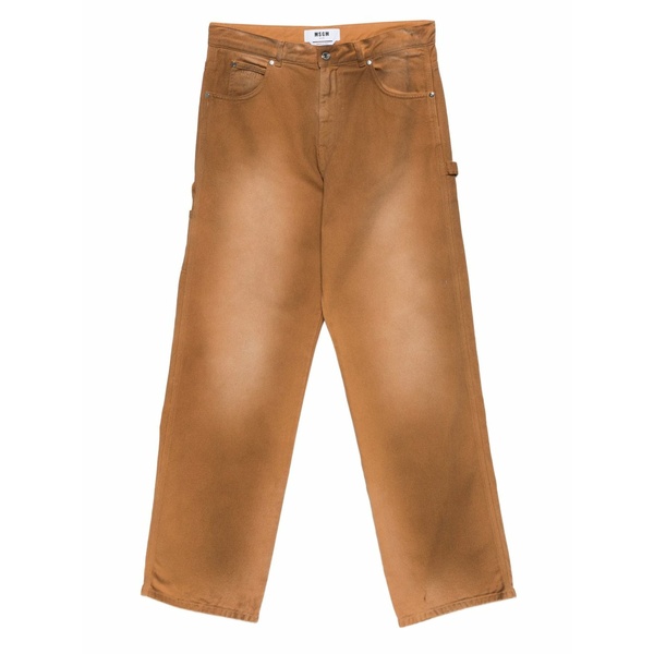 エムエスジイエム メンズ 心地好いズボン下 ボトムス Faded cotton trousers Brown