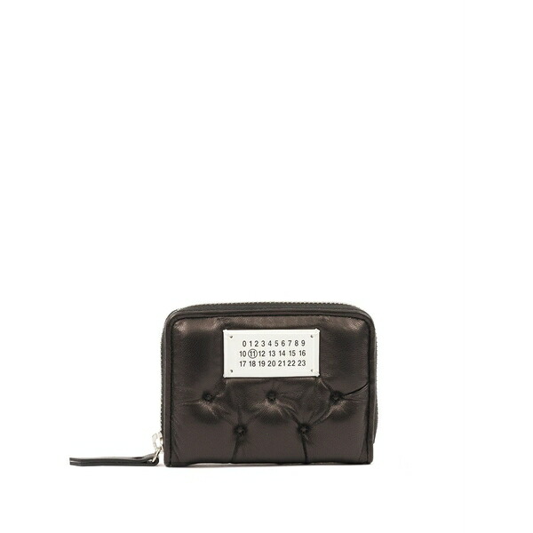 マルタンマルジェラ レディース 札入れ 佩び物 Glam slam padded leather coin pouch Black