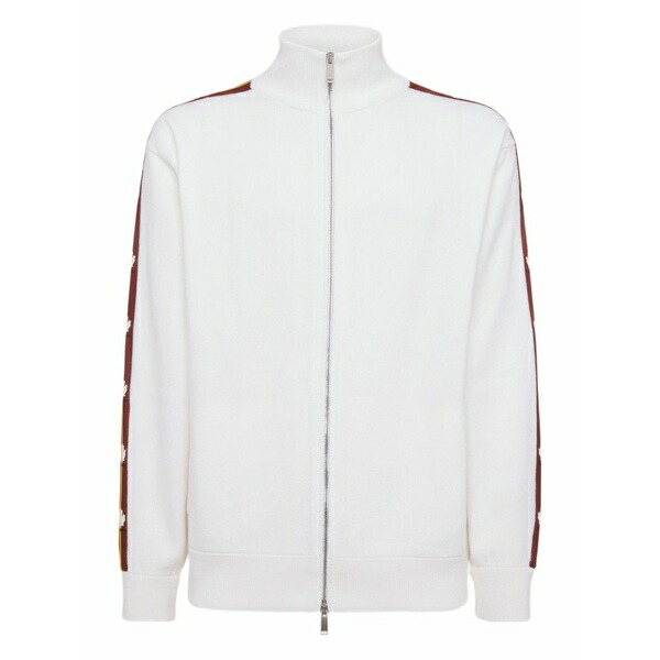 ディースクエアード メンズ パーカー・スウェットシャツ アウター Logo-tape zip-up sweatshirt White
